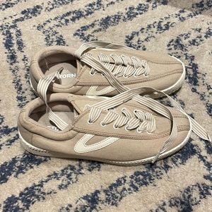 Tretorn Grey and White Canvas Sneaker